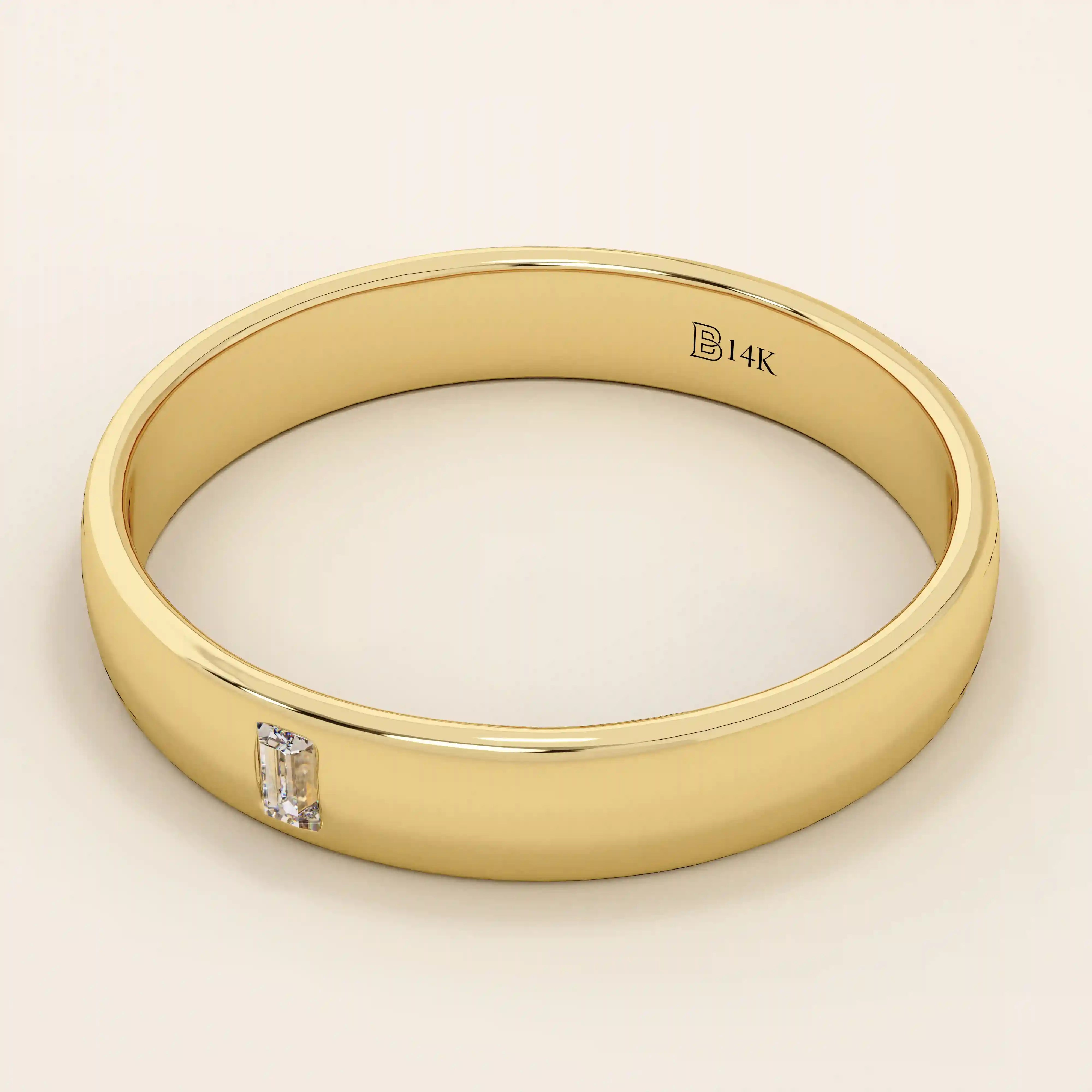 14K SOLID GOLD CHANNEL SET solo moissanite BAGUETTE ALLIANCE WEDDING BAND FOR WOMEN
