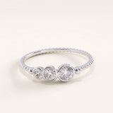 14k Gold Beaded Trio Vermeil Ring