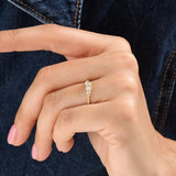 14k Gold Beaded Trio Vermeil Ring