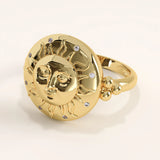 14k Gold Boho Sun Vermeil Ring