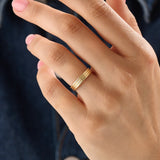 14k Gold Line Band Vermeil Ring