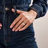 14k Gold Line Dome Vermeil Ring