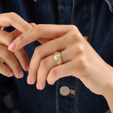 14k Gold Line Dome Vermeil Ring