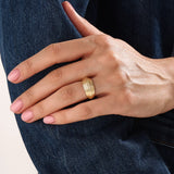 14k Gold Line Dome Vermeil Ring