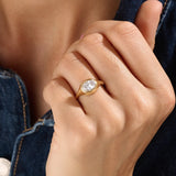 14k Gold Oval Dome Vermeil Ring