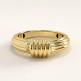 14k Gold Ribbed Dome Vermeil Ring