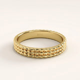 14k Gold Rope Band Vermeil Ring