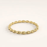 14k Gold Tiny Dome Vermeil Ring