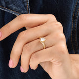14k Gold Wavy Pear Vermeil Ring