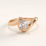 14k Gold Wavy Pear Vermeil Ring