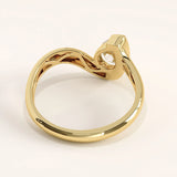 14k Gold Wavy Pear Vermeil Ring