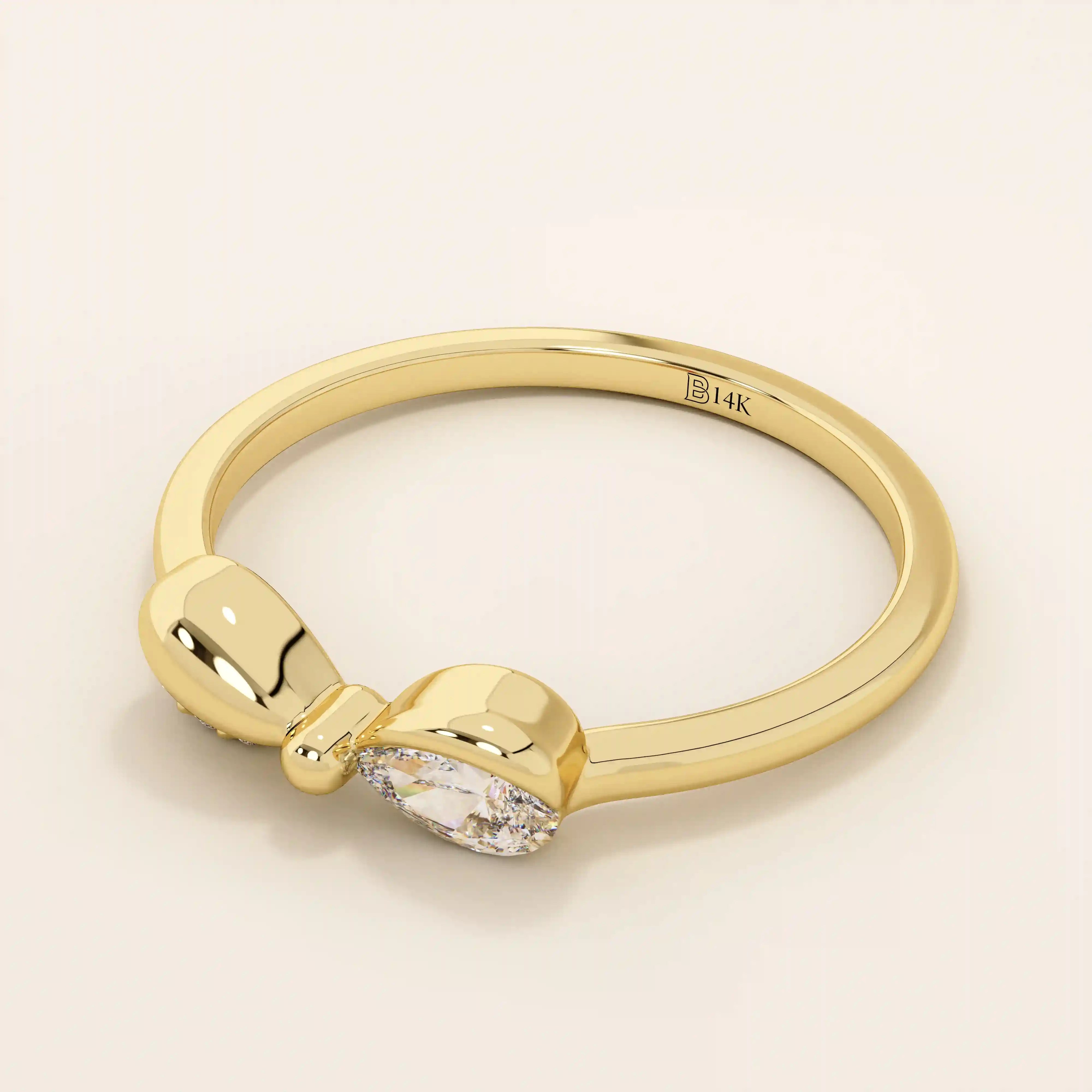 14k ribbon stacking ring in gold