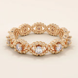 14k solid gold eternity statement ring with a beaded band and evil eye motif. Unique and protective jewelry design for women.