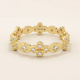 14k solid gold statement ring featuring a delicate leaf design with a sparkling moissanite. Minimalist and nature-inspired jewelry.