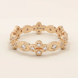 14k solid gold statement ring featuring a delicate leaf design with a sparkling moissanite. Minimalist and nature-inspired jewelry.