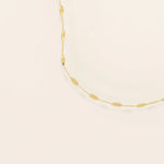 14k solid gold textured chain necklace with subtle shine and detailed finish. A classic gold chain with a unique touch. Great for everyday wear or layering.