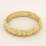 14K SOLID GOLD UNIQUE BUMPY WAVE UNISEX DESIGN ALLIANCE WEDDING BAND