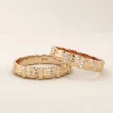 14K SOLID GOLD UNIQUE BUMPY WAVE UNISEX DESIGN ALLIANCE WEDDING BAND