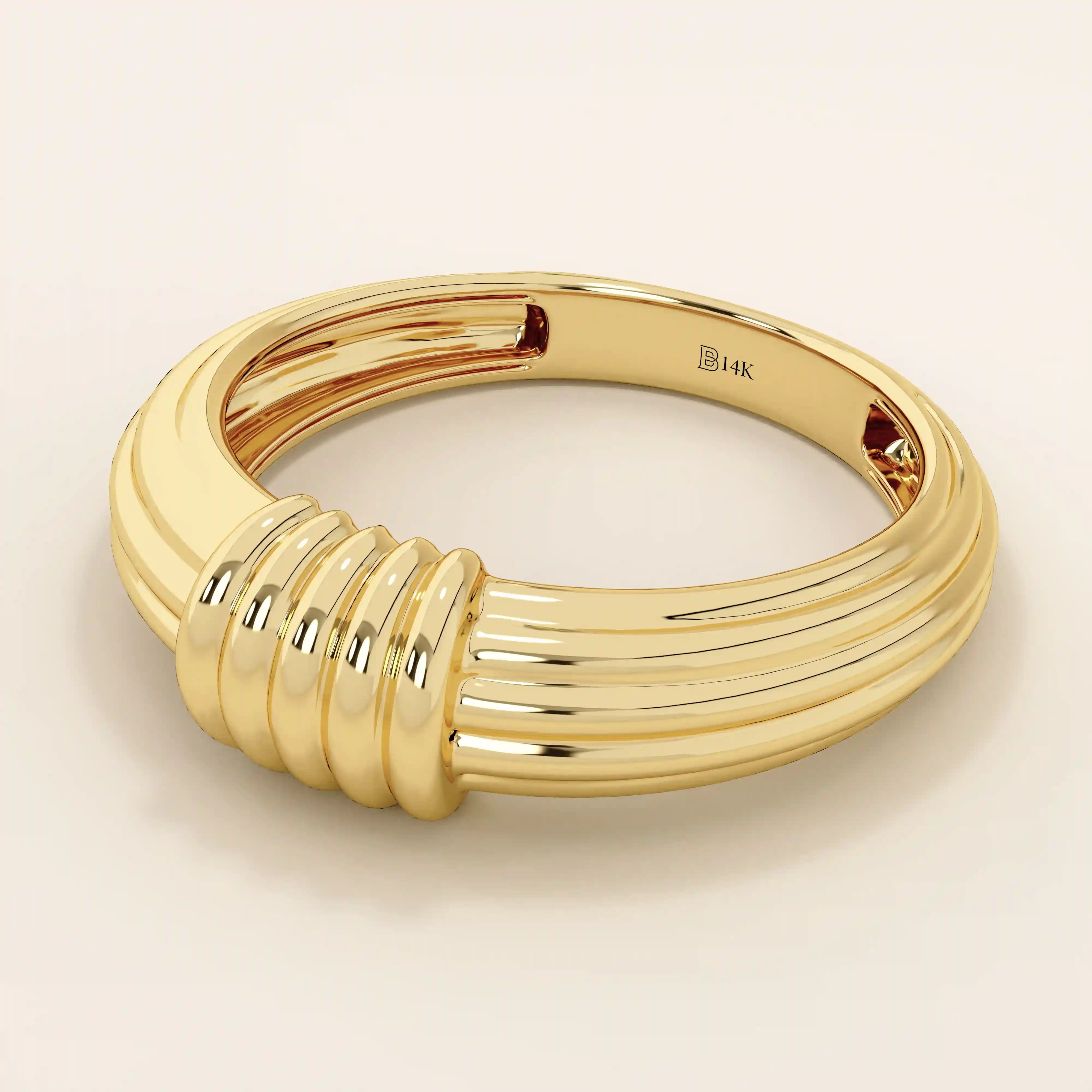 PLAIN KNOT DOME RING IN 14K SOLID YELLOW GOLD