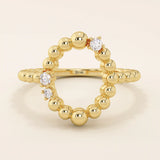 Beaded Karma Ring in 14k Gold