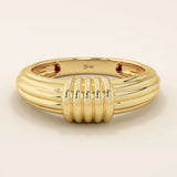 PLAIN KNOT DOME RING IN 14K SOLID YELLOW GOLD