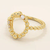 Beaded Karma Ring in 14k Gold