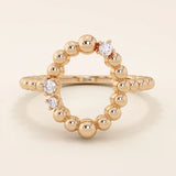 Beaded Karma Ring in 14k Gold