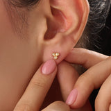 14k Gold Beaded Trio Vermeil Earrings