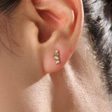 Mixed Cut Lab Diamond Vermeil Stud Earrings