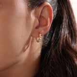 14k Gold Vermeil Beaded Hoop Earrings