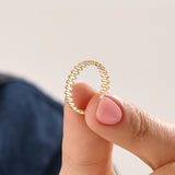 14k Gold Striped Vermeil Ring