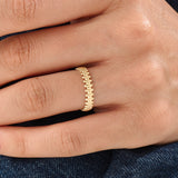 14k Gold Striped Vermeil Ring