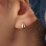 14k Gold Teardrop Stud Vermeil Earrings