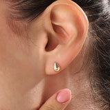 14k Gold Teardrop Stud Vermeil Earrings