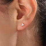 14k Gold Tiny Trio Vermeil Earrings