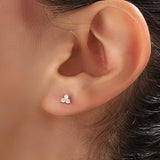 14k Gold Tiny Trio Vermeil Earrings