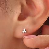 14k Gold Tiny Trio Vermeil Earrings