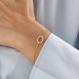 14k Gold Pave Geometric Vermeil Bracelet