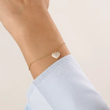 Pave Heart 14k Gold Vermeil Bracelet