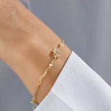 14k Gold Baguette Lab Diamond Vermeil Bracelet