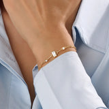 14k Gold Baguette Lab Diamond Vermeil Bracelet