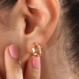 14k Gold Unique Band Vermeil Earrings