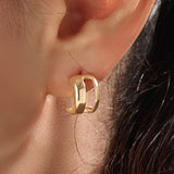 14k Gold Unique Band Vermeil Earrings