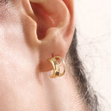 14k Gold Unique Band Vermeil Earrings