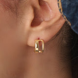 14k Gold Unique Band Vermeil Earrings