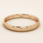 14K SOLID GOLD TEXTURED BAND SOLO MOISSANITE WEDDING BAND FOR WOMEN