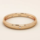 14K SOLID GOLD TEXTURED BAND SOLO MOISSANITE WEDDING BAND FOR WOMEN