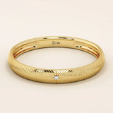 14K SOLID GOLD TEXTURED BAND SOLO MOISSANITE WEDDING BAND FOR WOMEN