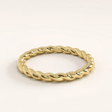 Twisted Rope 14k Gold Vermeil Ring