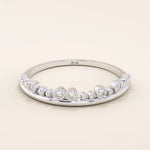 BEADED BAND AND BEZEL STONES STACKABLE WEDDING RING IN 14K SOLID YELLOW GOLD FOR WOMEN